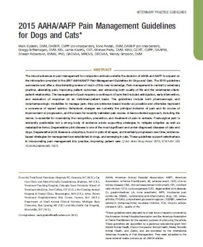 animal pain guidelines